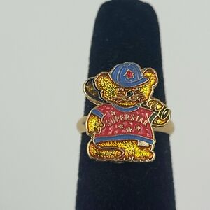Vtg 1980 Hallmark Cards~Shirt Tales Rick Raccoon Baseball~Enameled Ring